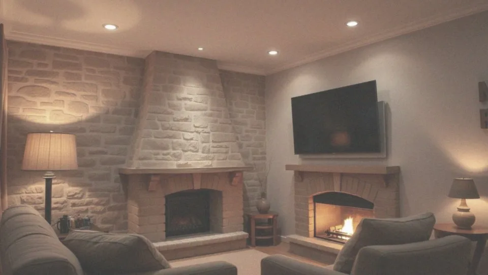 Jakie oświetlenie najlepiej pasuje do małego salonu z kominkiem i telewizorem?