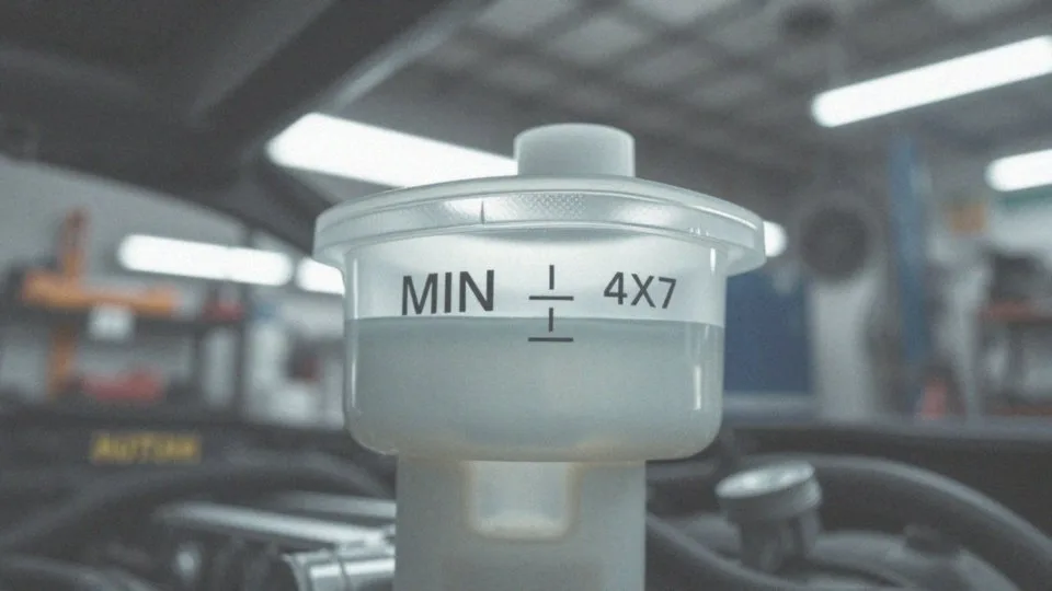 Co oznaczają oznaczenia 'MIN' i 'MAX' na zbiorniku płynu?